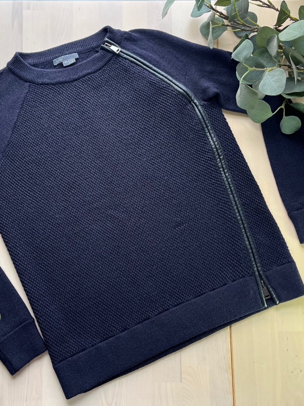 Vince black sweater with zipper detail